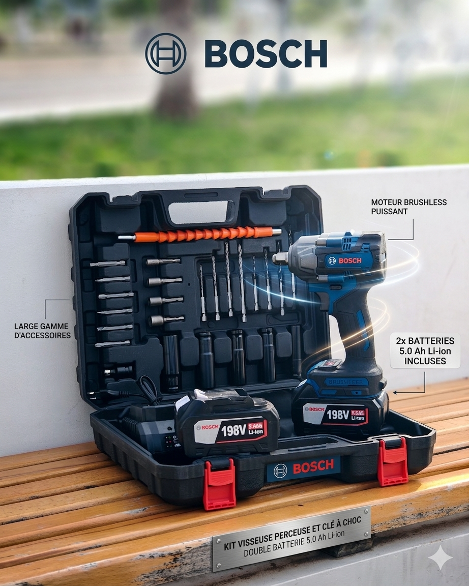cle choc bosch 198v - الصورة 6
